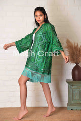 Women Fringe Short Kimono