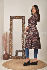 Designer Block Printed Shrug Dress