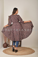 Designer Block Printed Shrug Dress