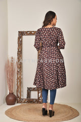 Designer Block Printed Shrug Dress