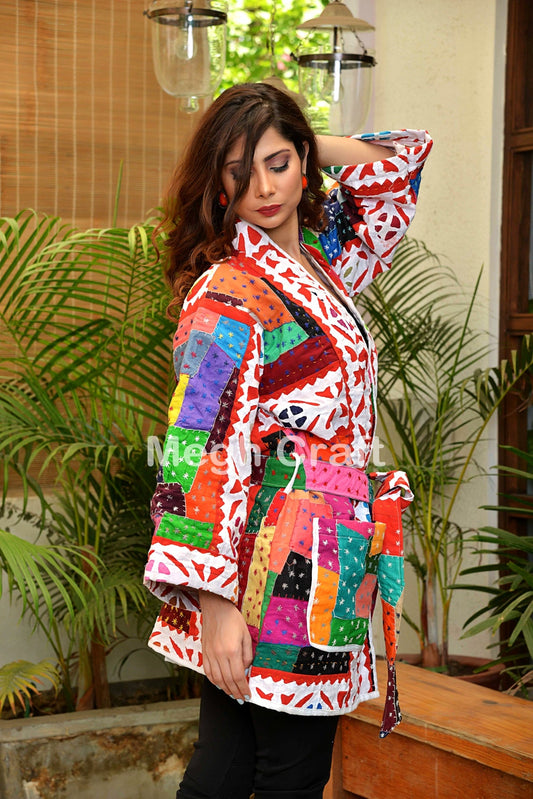 Indian Kantha Applique Work Jacket