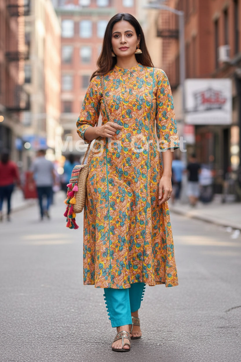 Hand Block Printed Cotton Kurta