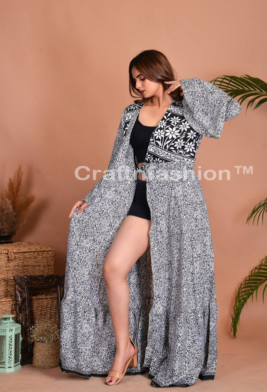 Gray Europe Fashion Kimono