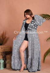 Gray Europe Fashion Kimono