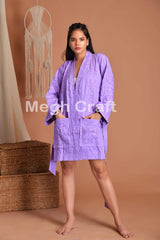 Women Applique Kimono Robe