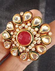 Bague Kundan de créateur