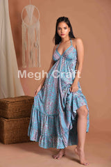 Aqua Beach Wear Silk Maxi Dress