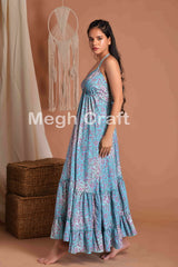 Aqua Beach Wear Silk Maxi Dress