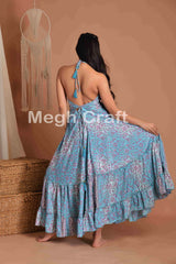 Aqua Beach Wear Silk Maxi Dress