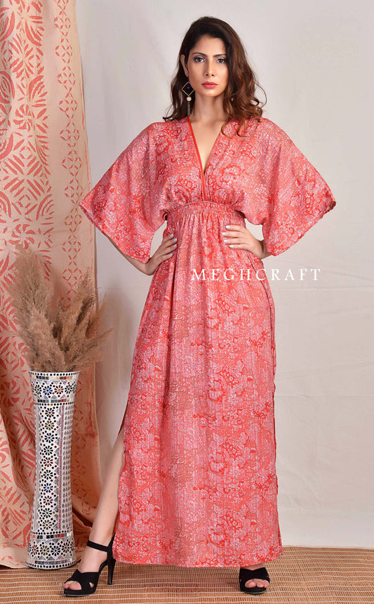 Robe caftan fendue de créateur