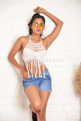 Top de crochet bohemio