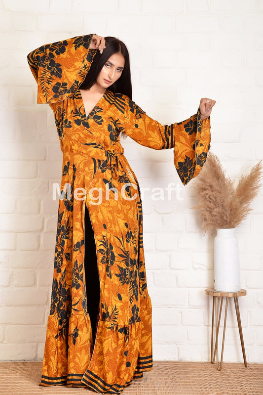 Robe kimono florale bohème