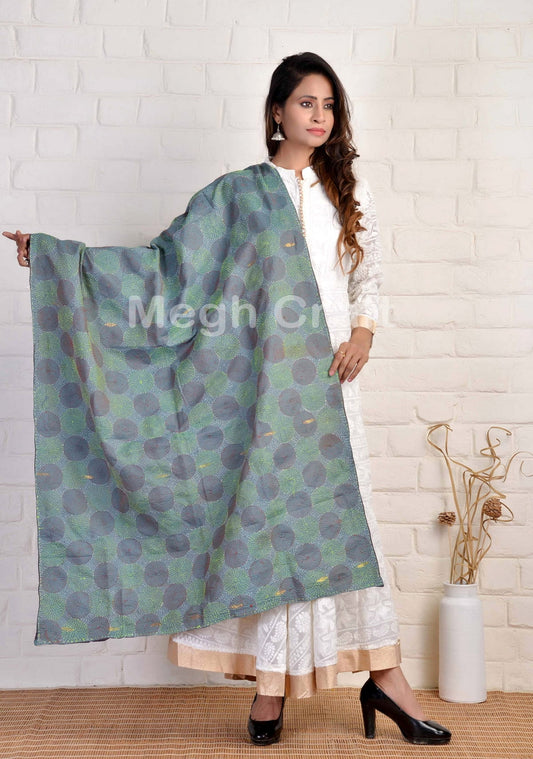 Kantha Broderie à la main Dupatta