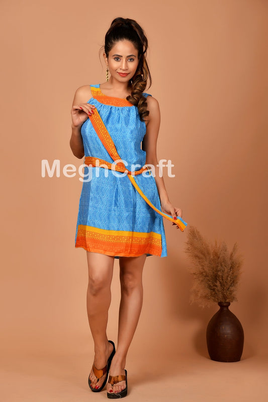 Recycled Sari Silk Mini Dress