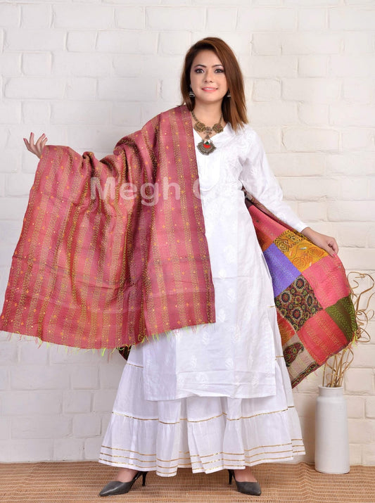 Designer Kantha Patchwork Dupatta