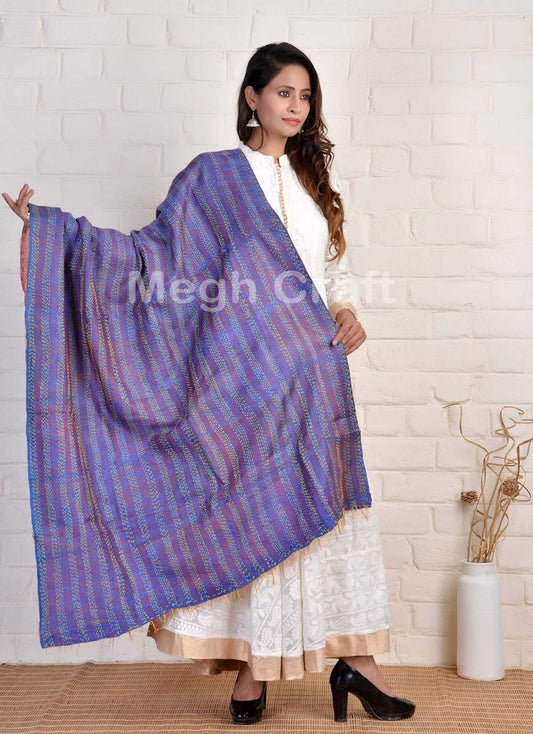 Kantha Patches Reversible Dupatta