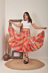 Bohemian Recycle Sari Silk Skirt