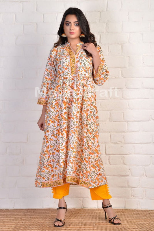 Yellow Boho Formal Gown Kurti