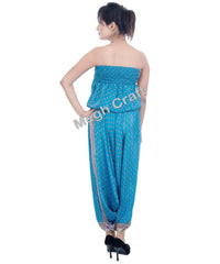 Women Blue Silk Jumpsuit