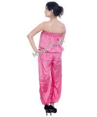 Combinaison smockée style pantalon rose