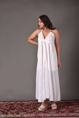 Robe longue blanche scintillante