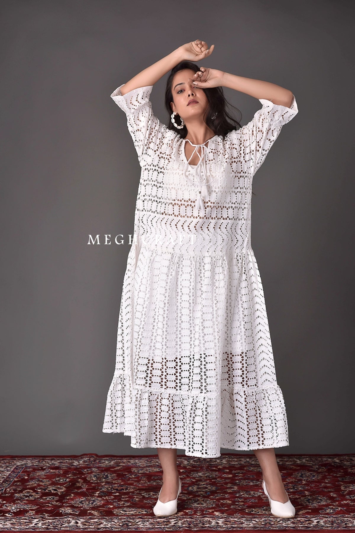 Schiffli Embroidered Cutwork Dress