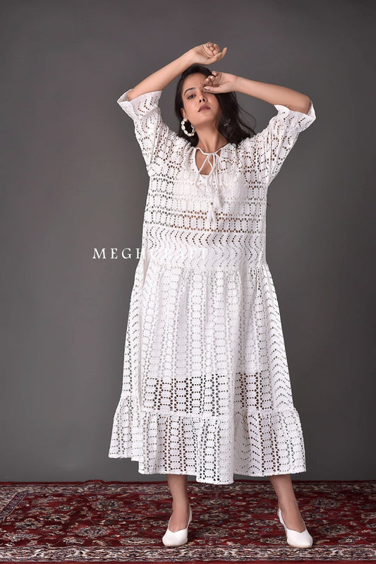 Schiffli Embroidered Cutwork Dress