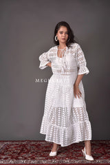 Schiffli Embroidered Cutwork Dress