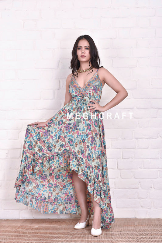 Floral Bohemian High Low Dress