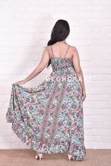 Vestido floral bohemio alto-bajo