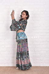 Bohemian style Long Skirt Top Set