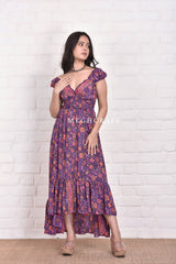 Spanish High Low Silk Dress