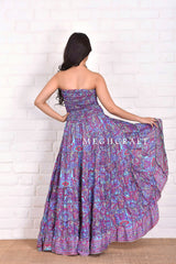 Vestido largo asimétrico con estampado de cachemira