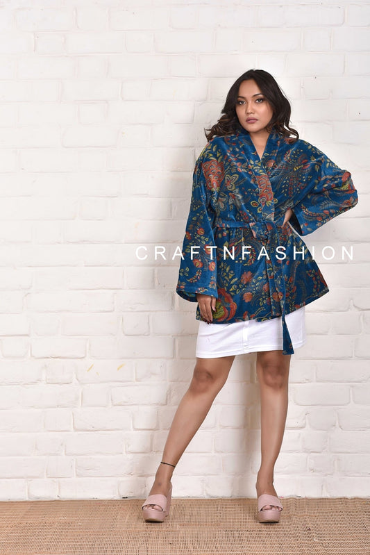 Bohemian Floral Valvet Jacket