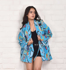 Ikat Winter Valvet Veste Kimono