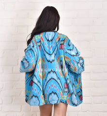 Ikat Winter Valvet Veste Kimono