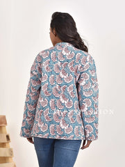 Chaqueta acolchada de seda para mujer