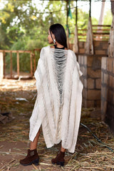 Hemp Frayed Cotton Poncho