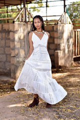 Robe Schiffli en dentelle blanche