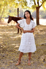 Vestido Schiffli blanco estilo vestido