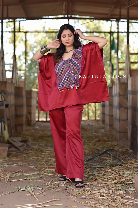 Women silk Kaftan Co-ord Set