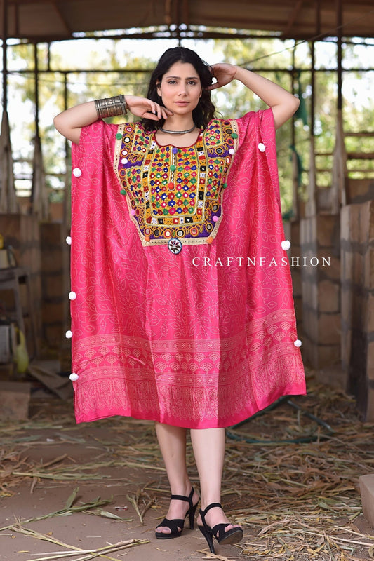 Traditional Silk Kaftan Dress