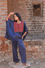 Bohemian silk Kaftan Co-ord Set