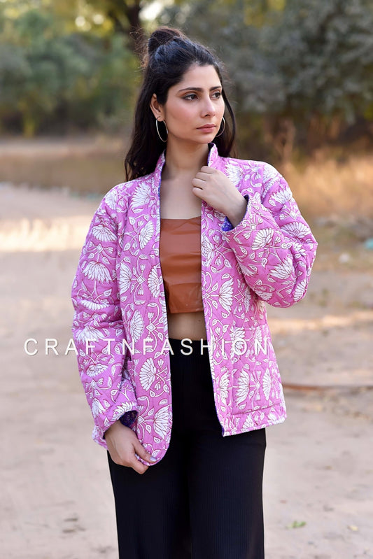 Chaqueta tipo kimono acolchada de seda