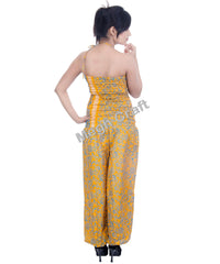 Yellow Halter Silk Jumpsuit