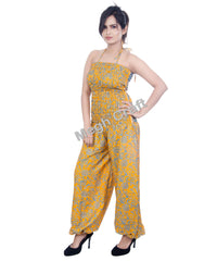 Yellow Halter Silk Jumpsuit