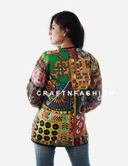 Chaqueta con patchwork y bordado Kutch