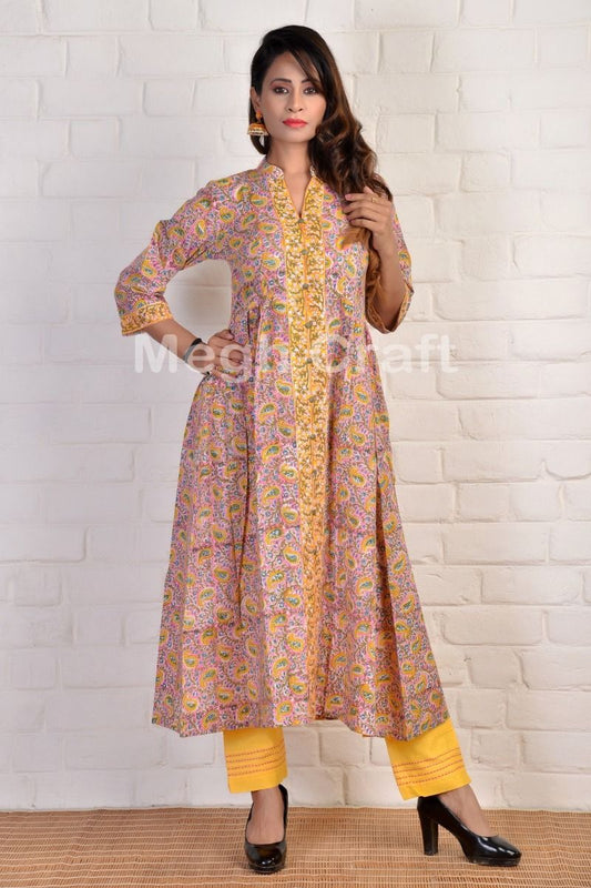 Tunique longue Kurti de créateur Paisley