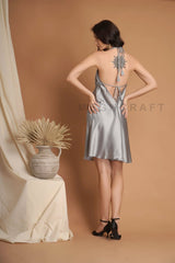 Women Silk Satin Mini Dress