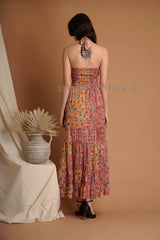 Silk Smocked Maxi Dress